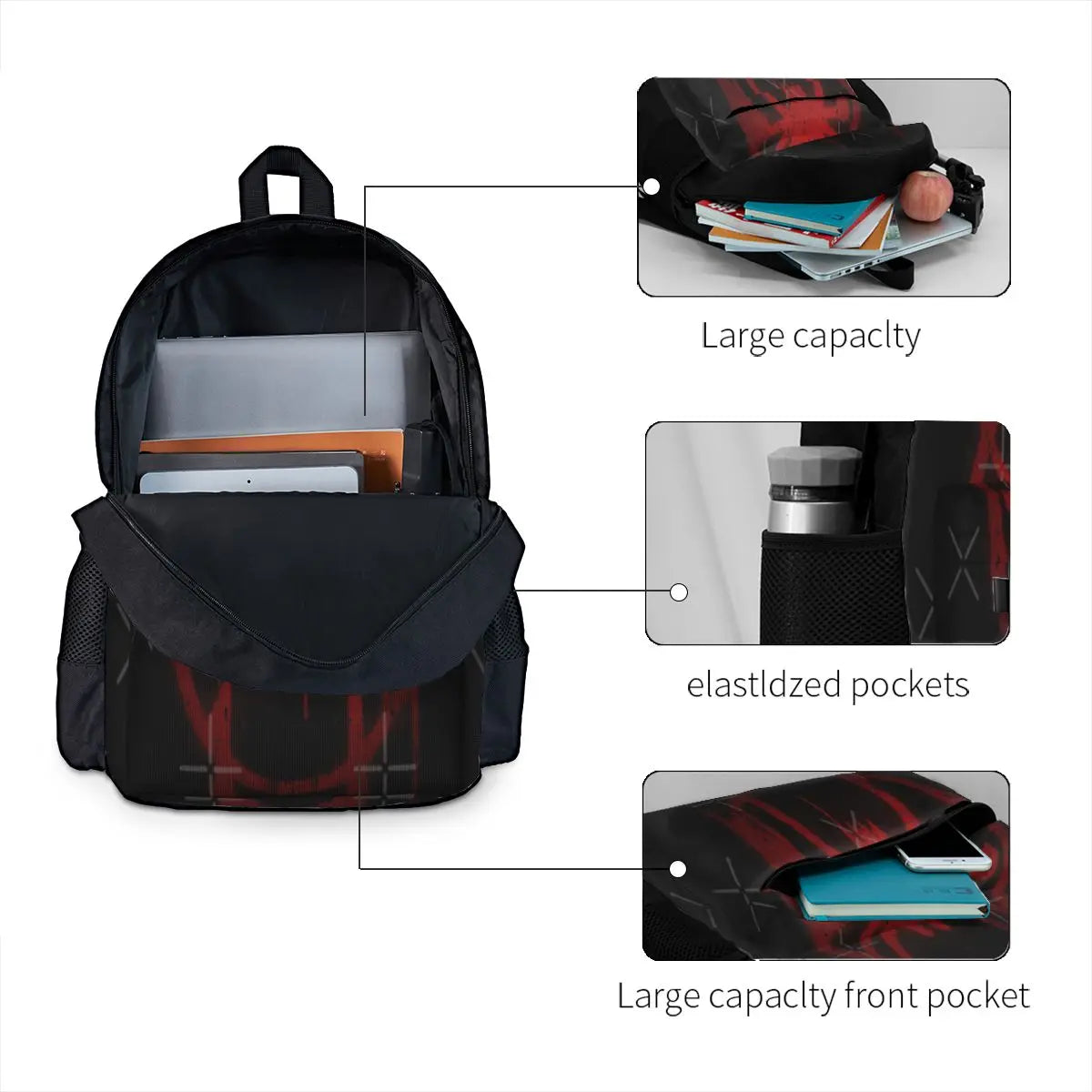 Miles Morales Spider Symbol 2 Backpacks Men's and Women's Kpop Bags