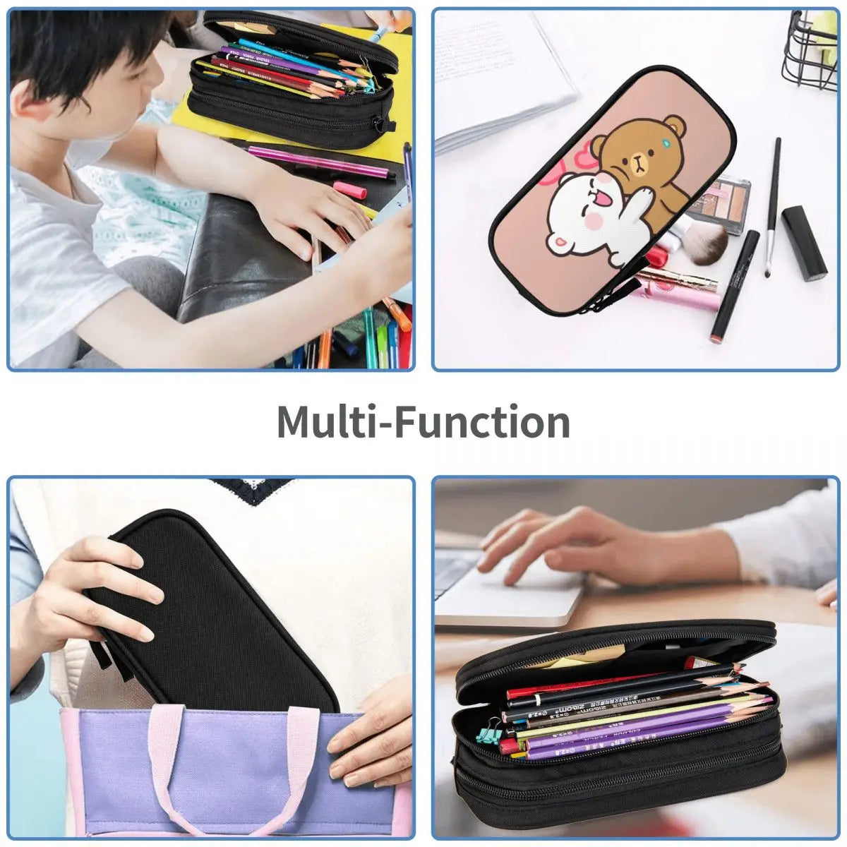 Milk And Mocha Pen Box Student School Anime Zipper Pen Bag