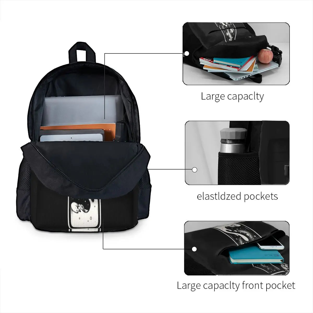 Milky Way 1 Backpacks Men's and Women's Recycled Back Packs Bag with Zipper