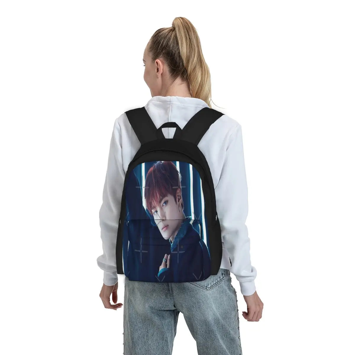 Print School Bag Backpacks Men's Women's Girl Bag for School