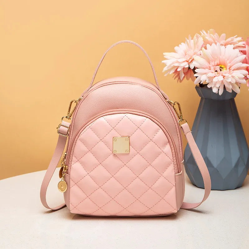 Embroidered Mini Backpack Crossbody Bag for Girls