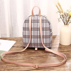 Plaid Mini Backpack Crossbody Bag for Teenage Girl Women Shoulder Phone Purse