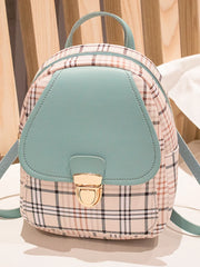 Plaid Crossbody Bag for Teenage Girl Mini Backpack Shoulder Phone Purse