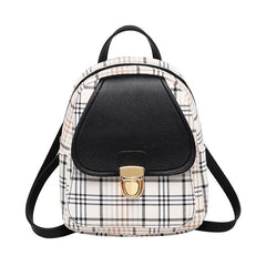 Mini Backpack Crossbody Bag Plaid Shoulder Phone Purse Female