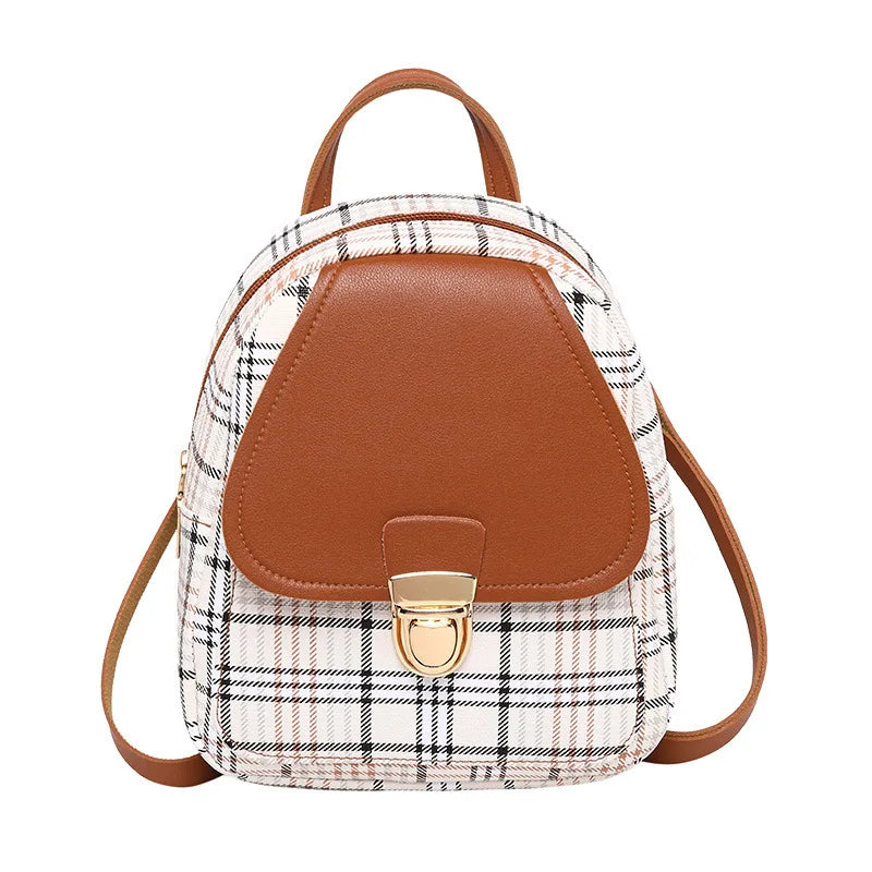 Mini Plaid Crossbody Bag for Teenage Girl