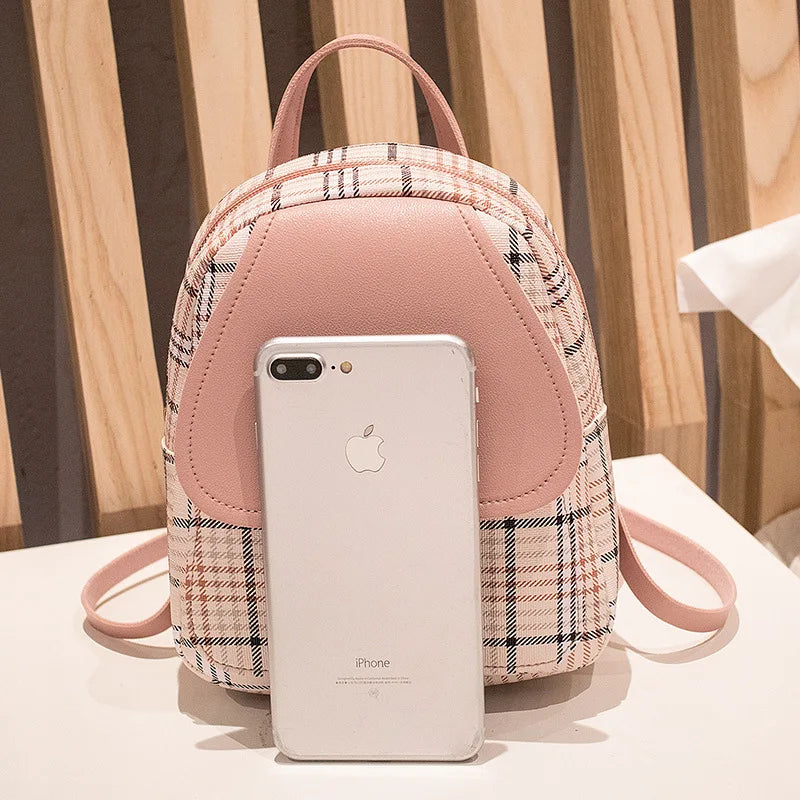 Mini Plaid Crossbody Bag for Teenage Girl