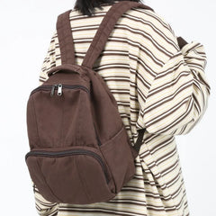 Canvas Mini Backpack Vintage Lady School College Travel Bag