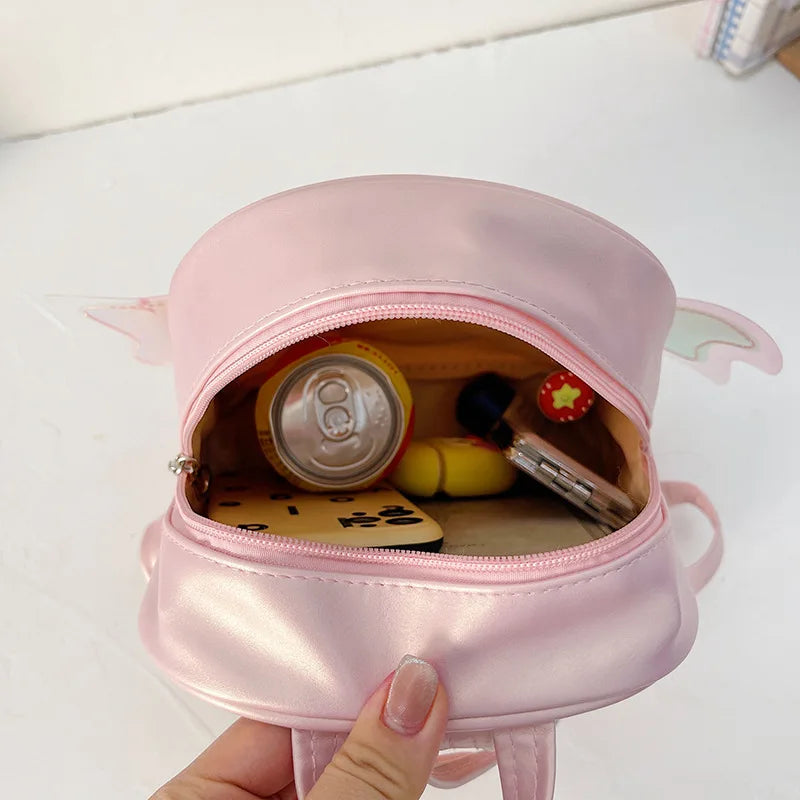 Mini Backpack Kindergarten Schoolbag Girls Sequins PU Bow Princess Small Bags