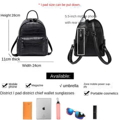 Crocodile Pattern Mini Backpack for Women Girls