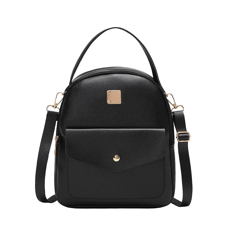 Mini Backpack PU Leather Women's Travel Bag Female Shoulder Crossbody B