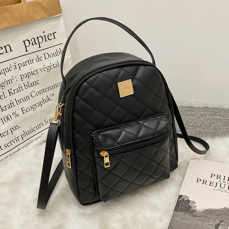 Mini Backpack PU Leather Women's Travel Bag Female Shoulder Crossbody B