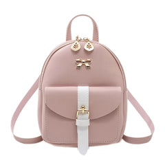 Mini Leather Bow Backpack Small Diagonal Bag