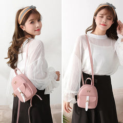 Mini Leather Bow Backpack Small Diagonal Bag