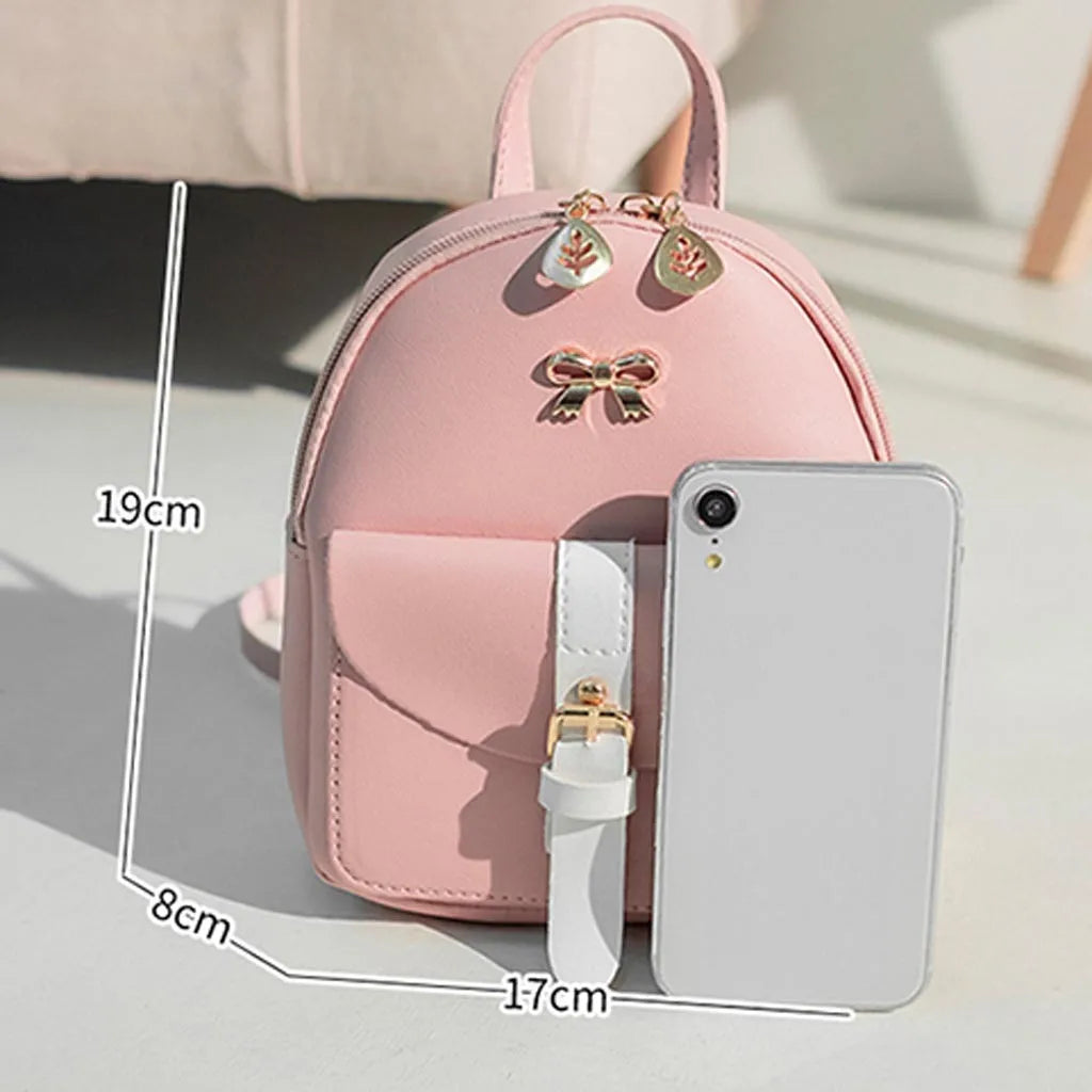 Mini Backpack Travel Rucksack Lady Shoulders Small Backpack Letter Purse Mobile