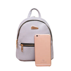 Mini Leather Backpack School Rucksack for Women