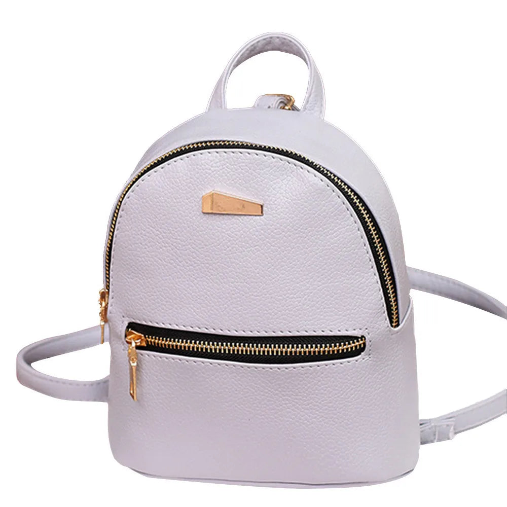 Mini Leather Backpack School Rucksack for Women