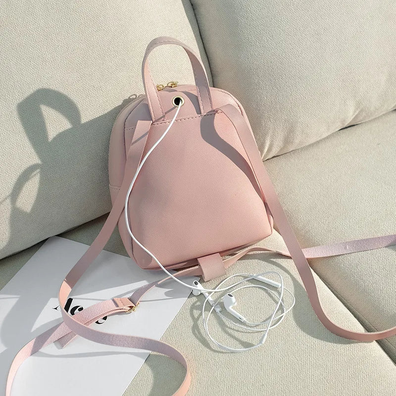 Mini Backpack Women Style PU Leather Shoulder Bag For Teenage Girls
