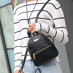Mini Backpack PU Leather Shoulder Bag for Teenage Girls