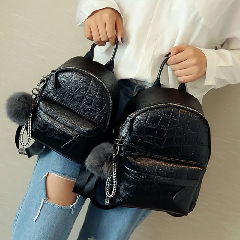 Mini Backpack Women PU Leather Shoulder Bag for Teenage Girls School Bags