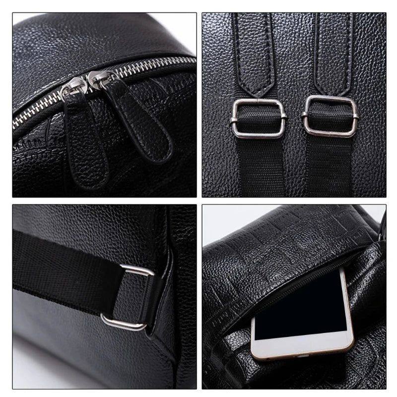 Mini Backpack Women PU Leather Shoulder Bag for Teenage Girls School Bags