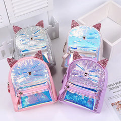 Mini Backpack Women Sequin Leather Shoulder Bags Kids Backpack