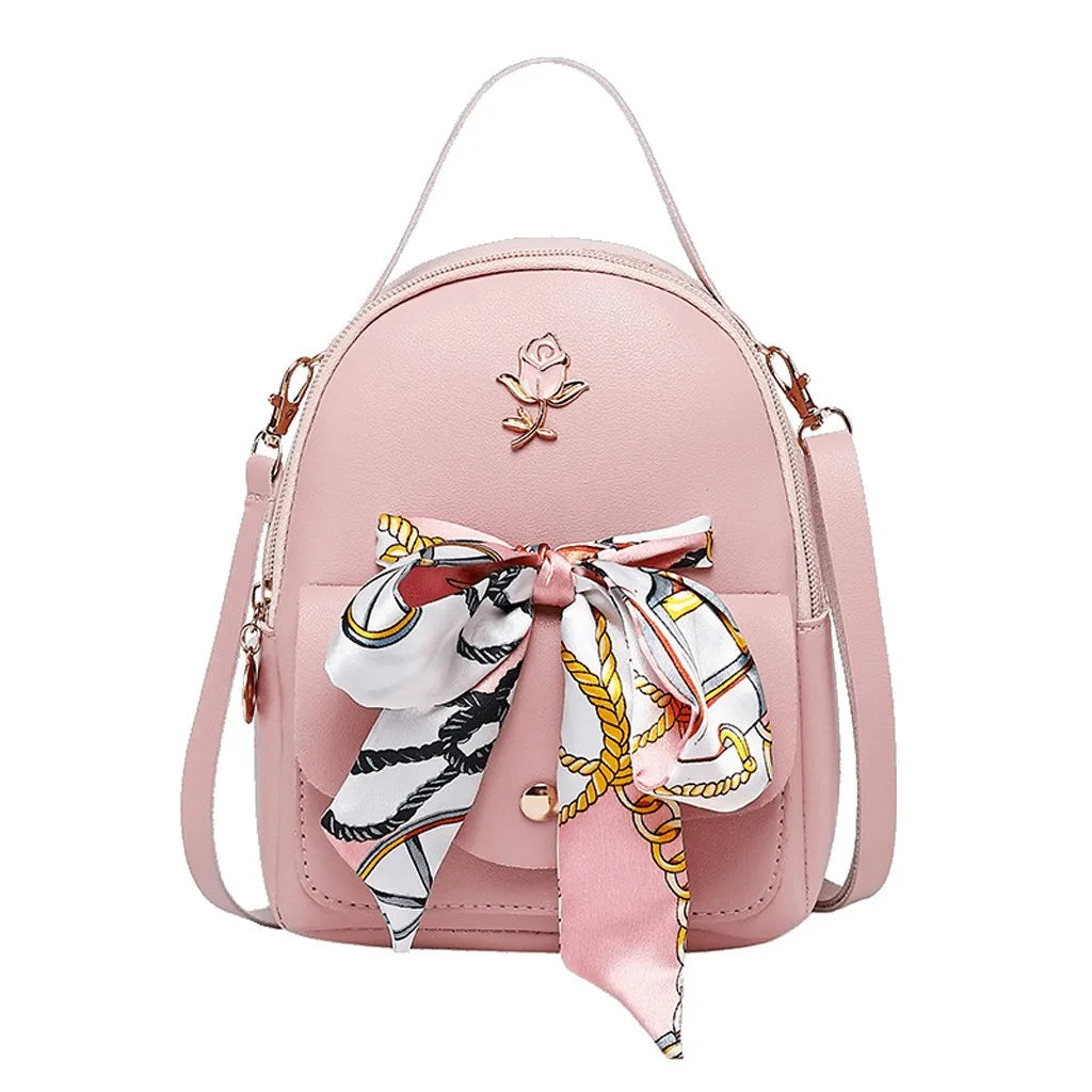Leather Mini Backpack for Girls Women School Bag