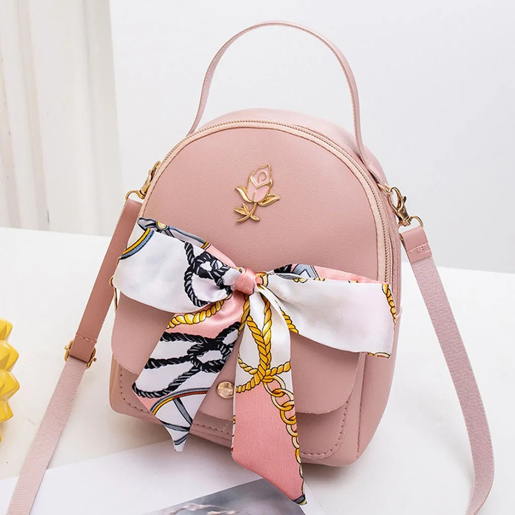Leather Mini Backpack for Girls Women School Bag