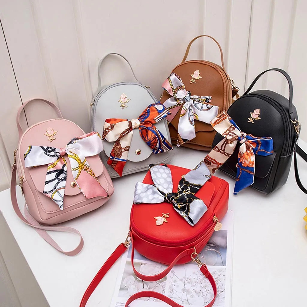Leather Mini Backpack for Girls Women School Bag
