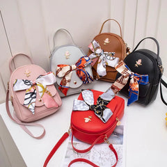 Leather Mini Backpack for Girls Women School Bag
