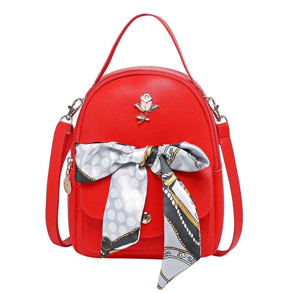 Leather Mini Backpack for Girls Women School Bag