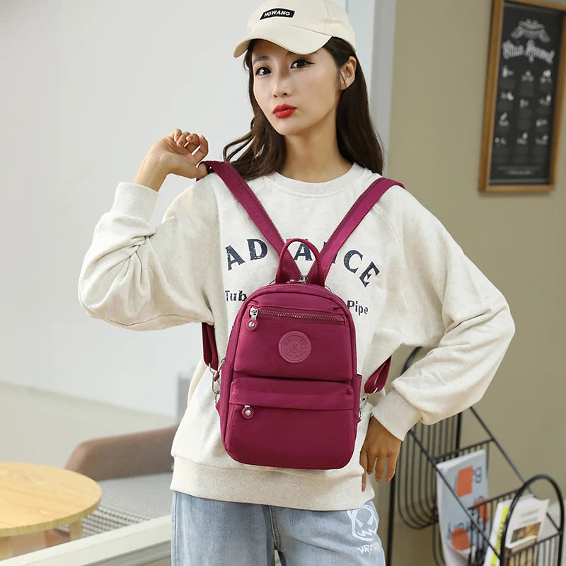 Mini Backpack Women Sport Shoulder Chest Bag Nylon Travel Small Bagpack