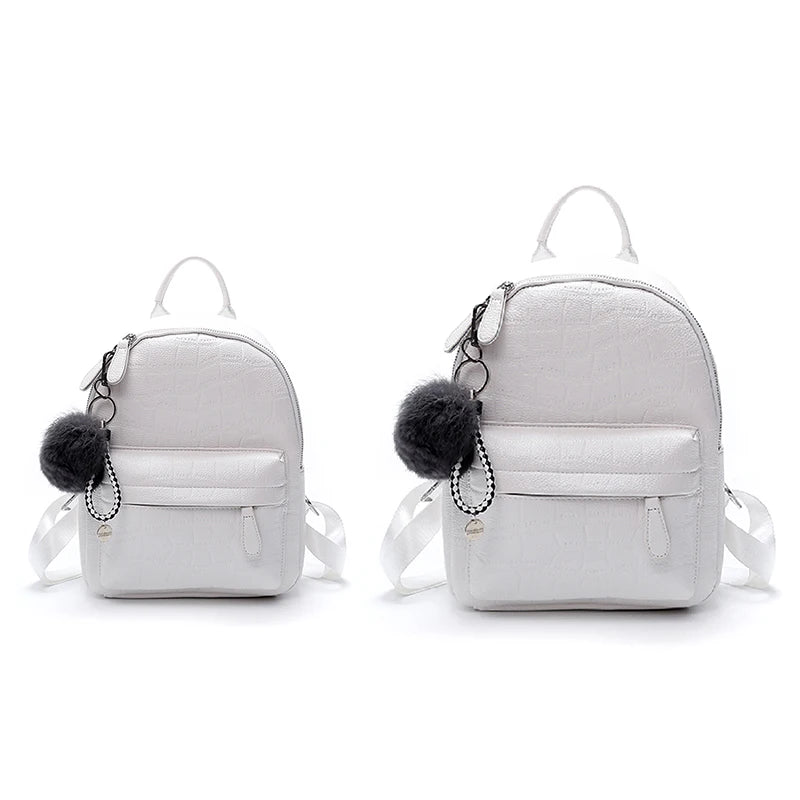 Women Mini PU Leather Backpack Small Female Back Pack Teen Girl Bagpack