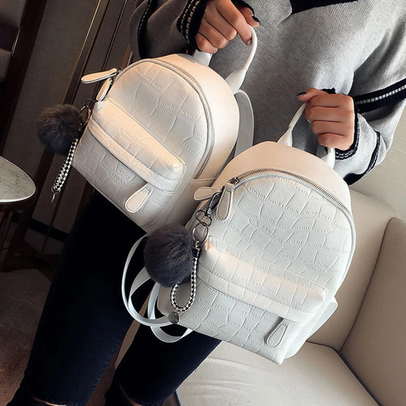 Women Mini Backpack PU Leather Small Female Back Pack Bagpack