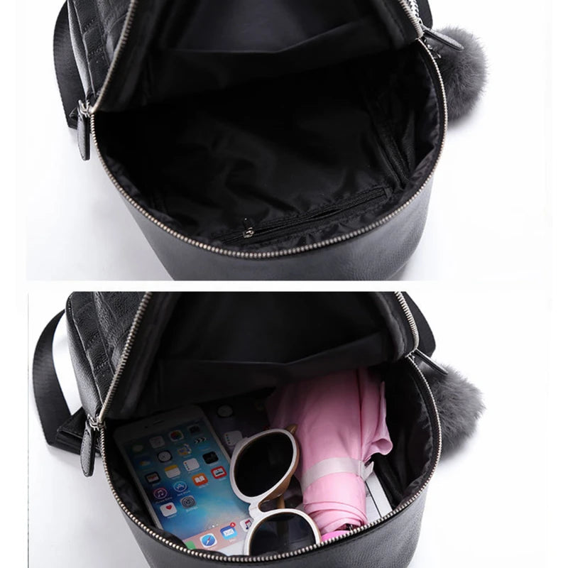 Women Mini PU Leather Backpack Small Female Back Pack Teen Girl Bagpack