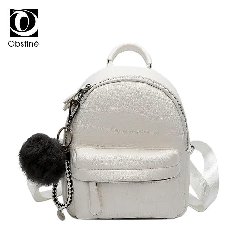 Mini PU Leather Backpack for Women Small Female Back Pack Girls Bagpack