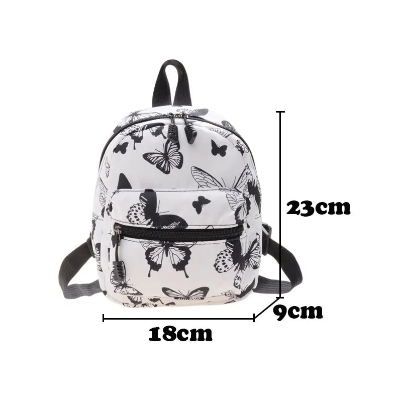 Women's Nylon Animal Print Mini Backpack School Bag