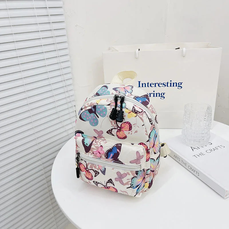 Women's Nylon Animal Print Mini Backpack School Bag