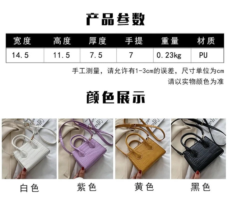 Mini Square Bag Women Messenger Handbag Small Shoulder