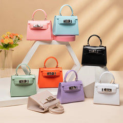 Mini Bag Jelly Handbags Flap Purses Small Tote Vintage Pink Chain Lock Party