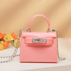 Mini Bag Jelly Handbags Flap Purses Small Tote Vintage Pink Chain Lock Party