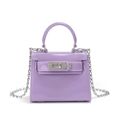 Mini Bag Jelly Handbags Flap Purses Small Tote Vintage Pink Chain Lock Party