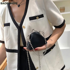 Small Mini Chains Clip Shoulder Bag Women Coins Purse Female Tote Clutch