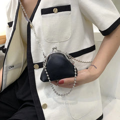 Small Mini Chains Clip Shoulder Bag Women Coins Purse Female Tote Clutch