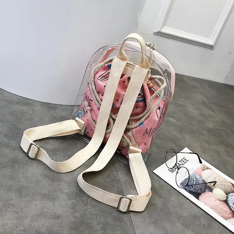 Mini Clear Backpack Women Female Backpack School Bag For Girls
