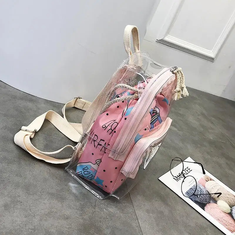 Mini Clear Backpack Women Female Backpack School Bag For Girls