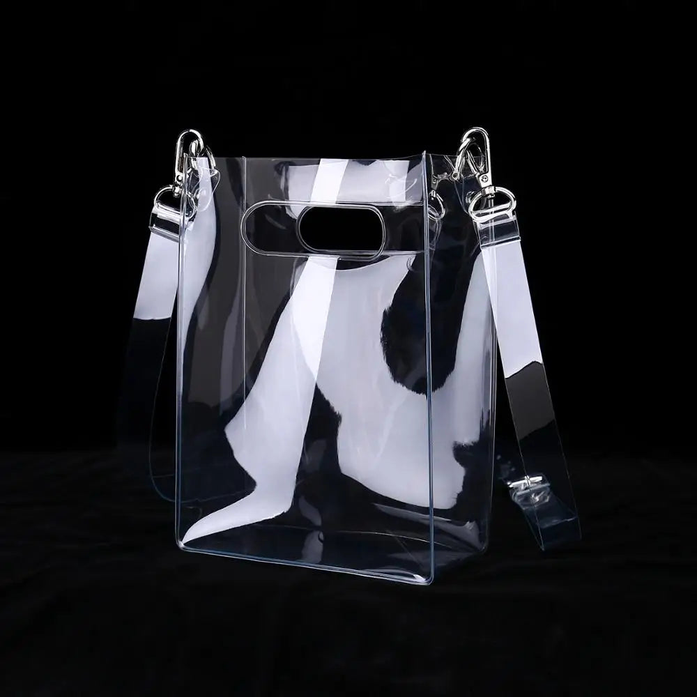 Clear PVC Crossbody Shoulder Bag with Detachable Strap