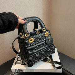 Embossed Leather Mini Crossbody Bag for Women