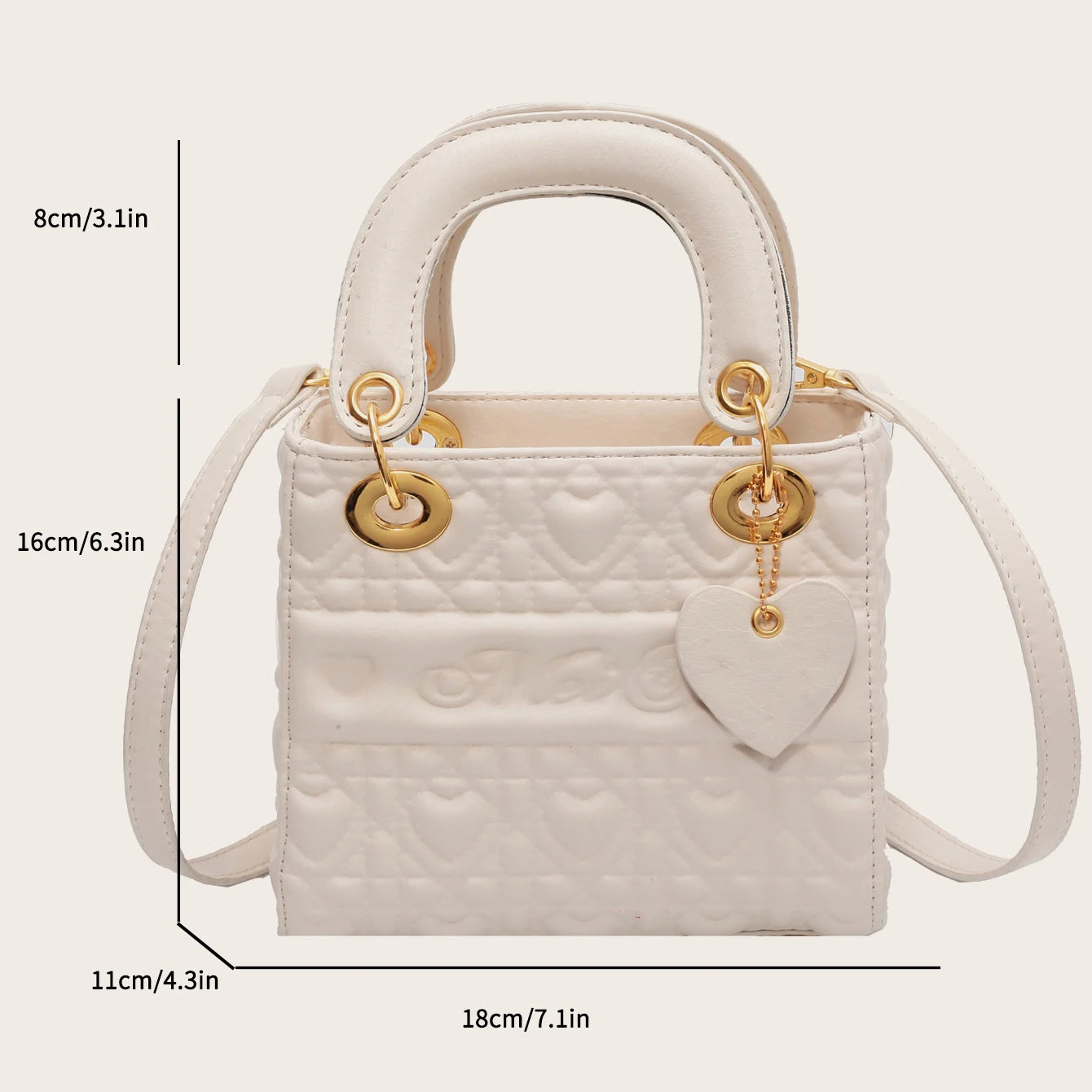 Embossed Leather Mini Crossbody Bag for Women