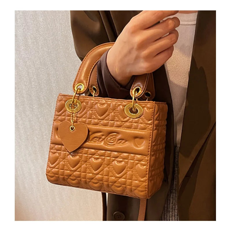Embossed Leather Mini Crossbody Bag for Women