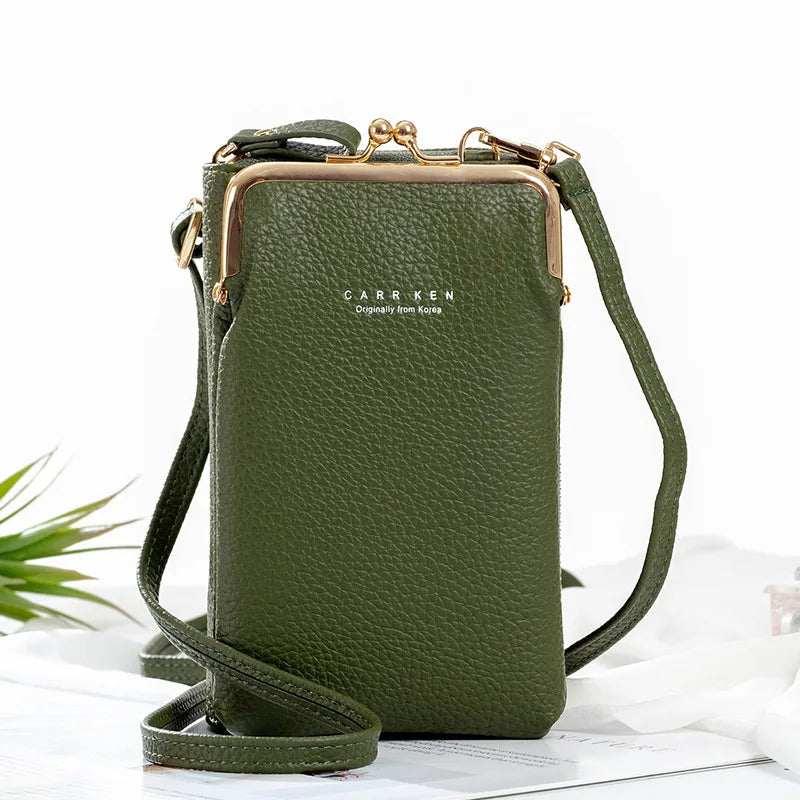 Mini Crossbody Bag PU Leather Bag with Tassel Zipper